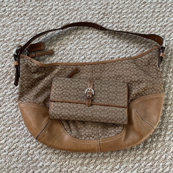 Coach Handbags - Coach mini signature shoulder bag purse with matching wallet